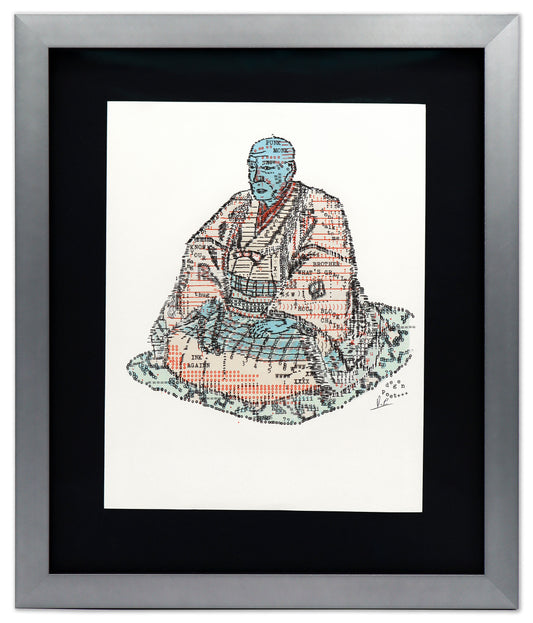 Punk Monk original typewriter artwork by Degen Poet