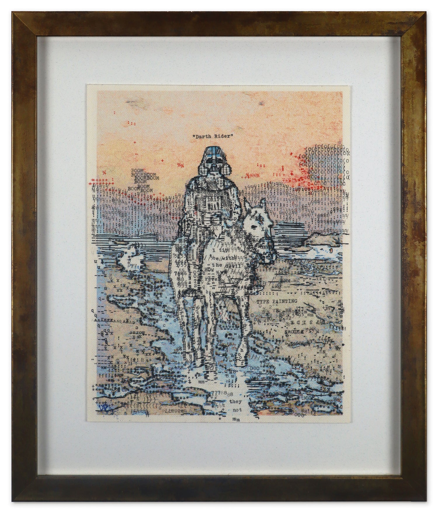 Darth Rider original typewriter artwork by Degen Poet