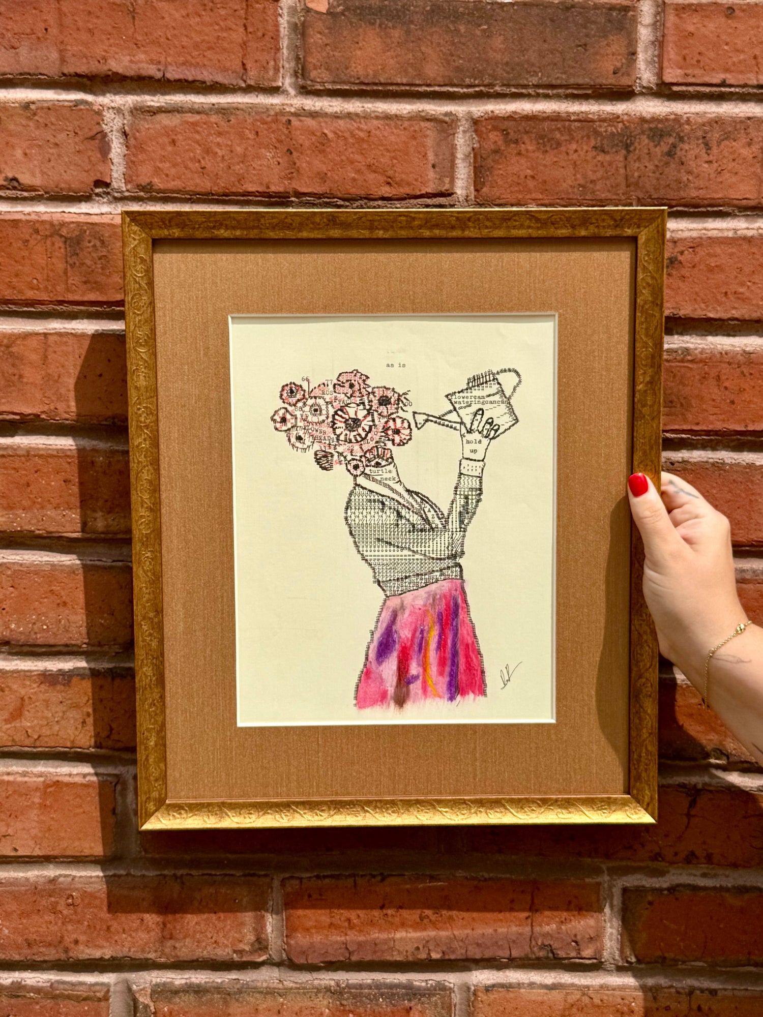 Flowerface original typewriter artwork by Degen Poet