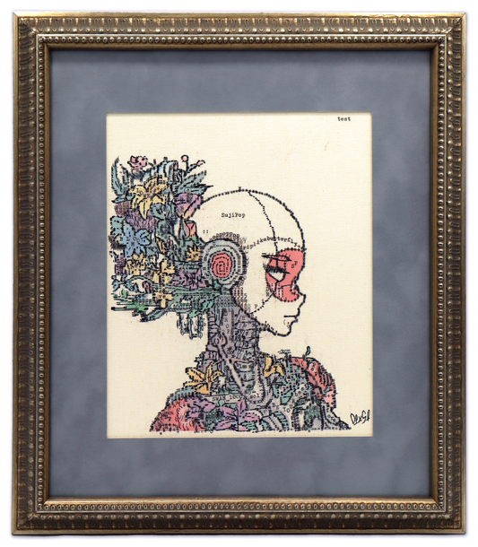 SujiPop 1000 original typewriter artwork by Degen Poet
