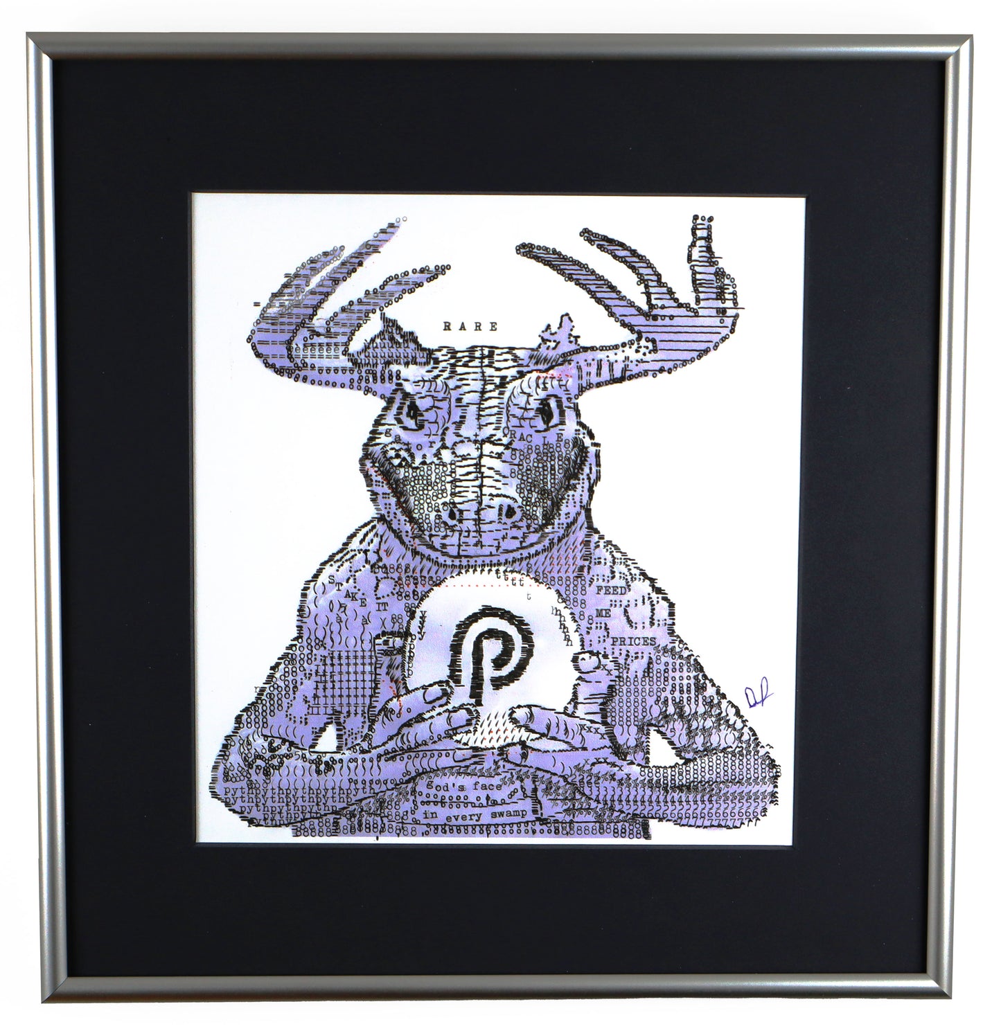 Danger Gator original typewriter artwork by Degen Poet