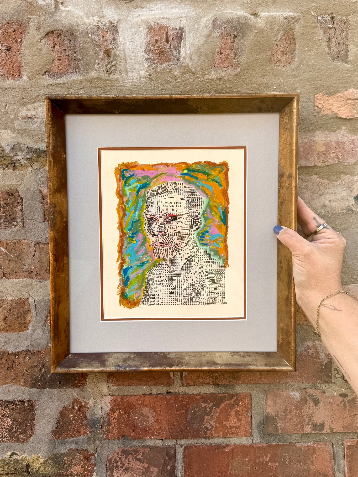 Volcano Van Gogh original typewriter artwork by Degen Poet