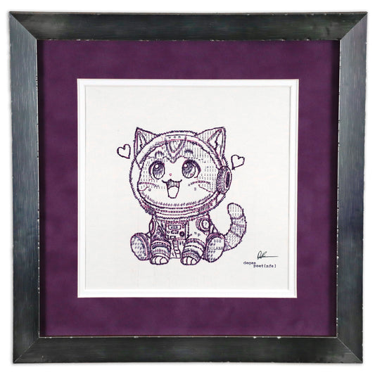 Wen Cat original typewriter artwork by Degen Poet