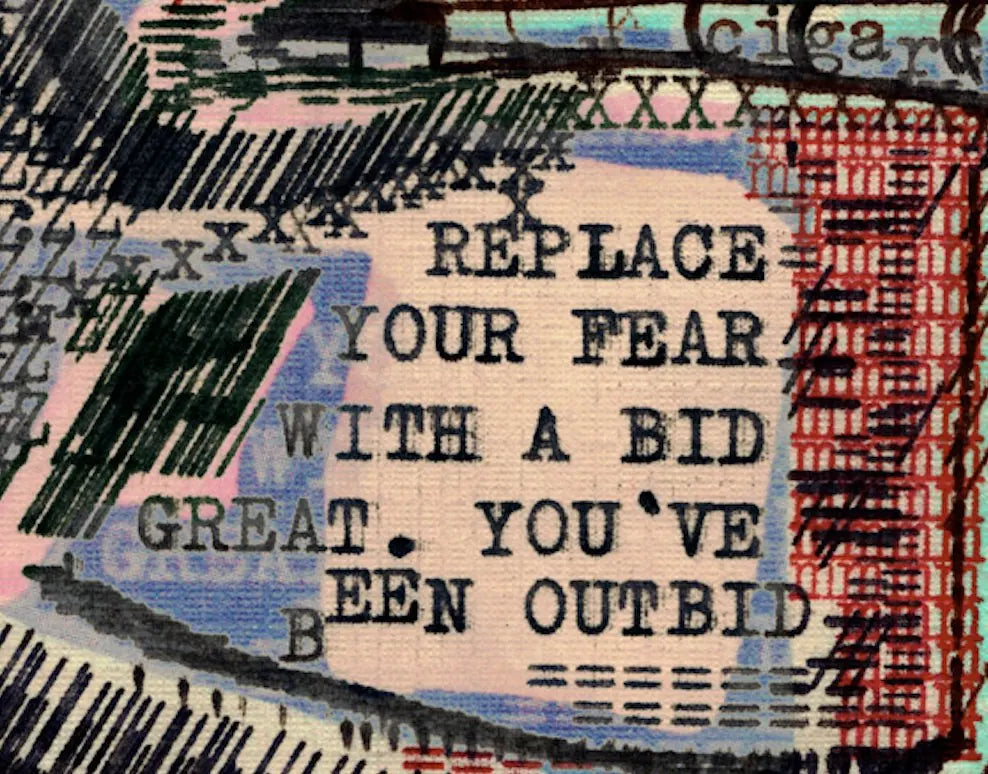 Degen Poet typewriter artwork crop collected by FlashKnob, Solana Crypto and Markets, 0010