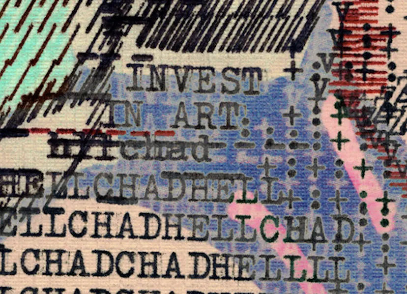 Degen Poet typewriter artwork crop collected by FlashKnob, Solana Crypto and Markets, 0012
