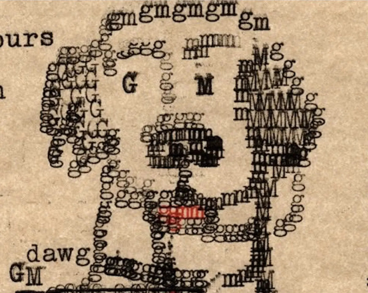 Degen Poet typewriter artwork crop collected by FlashKnob, Faces and Portraits, 0049