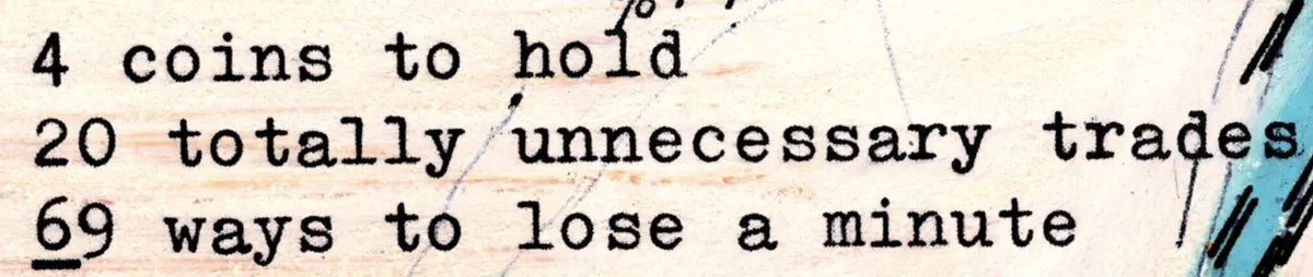 Degen Poet typewriter artwork crop collected by FlashKnob, Solana Crypto and Markets, 0095