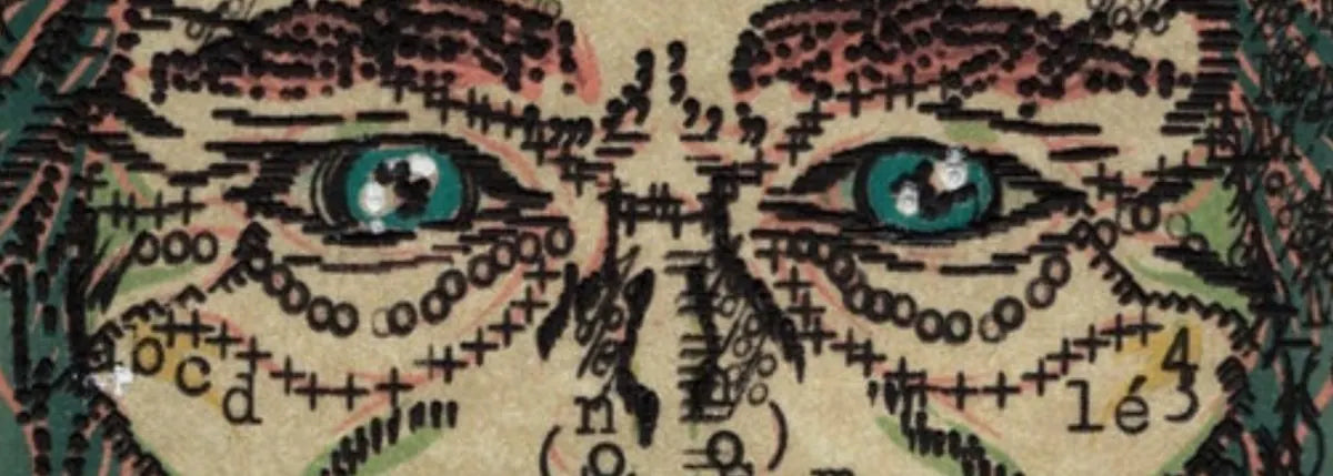 Degen Poet typewriter artwork crop collected by FlashKnob, Faces and Portraits, 0113