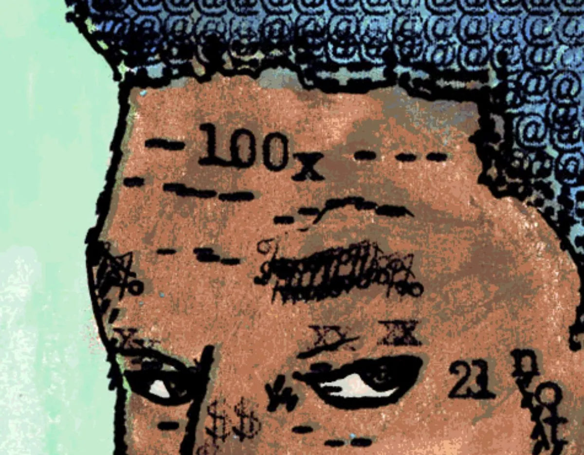 Degen Poet typewriter artwork crop collected by FlashKnob, Faces and Portraits, 0153