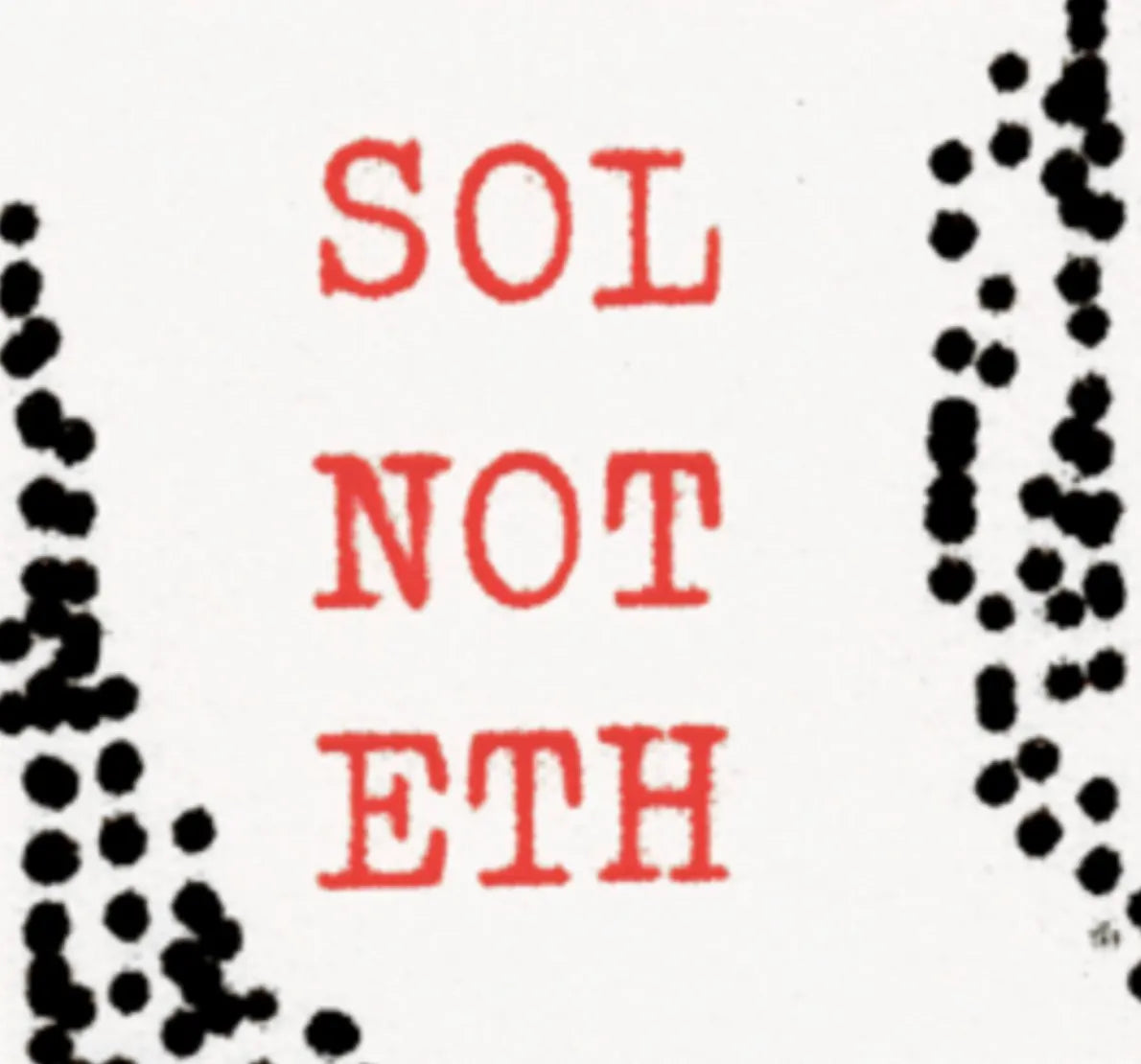 Degen Poet typewriter artwork crop collected by FlashKnob, Solana Crypto and Markets, 0162