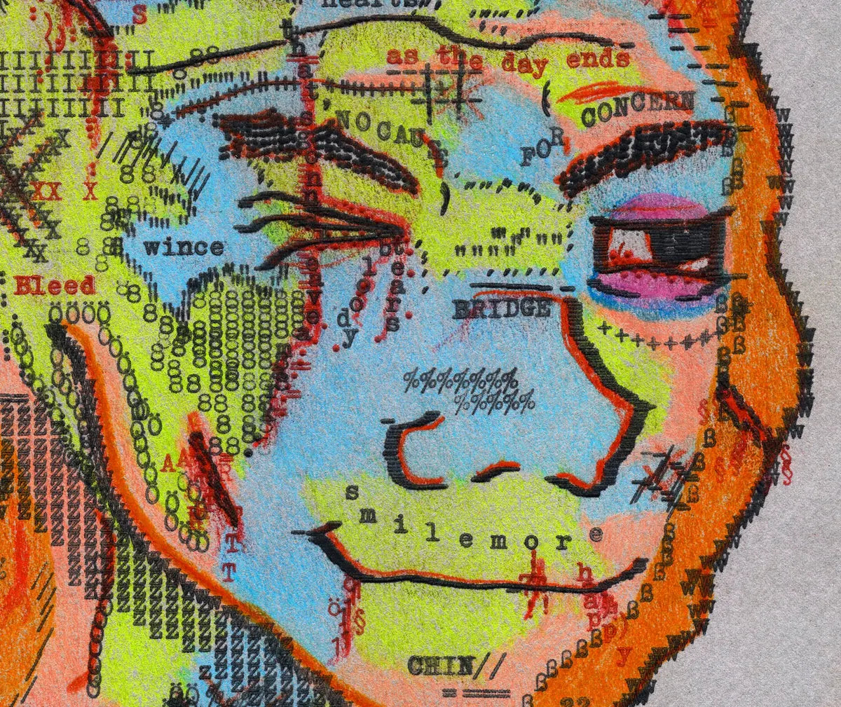 Degen Poet typewriter artwork crop collected by FlashKnob, Faces and Portraits, 0171