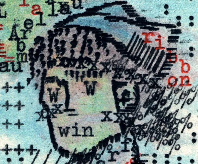 Degen Poet typewriter artwork crop collected by FlashKnob, Faces and Portraits, 0178